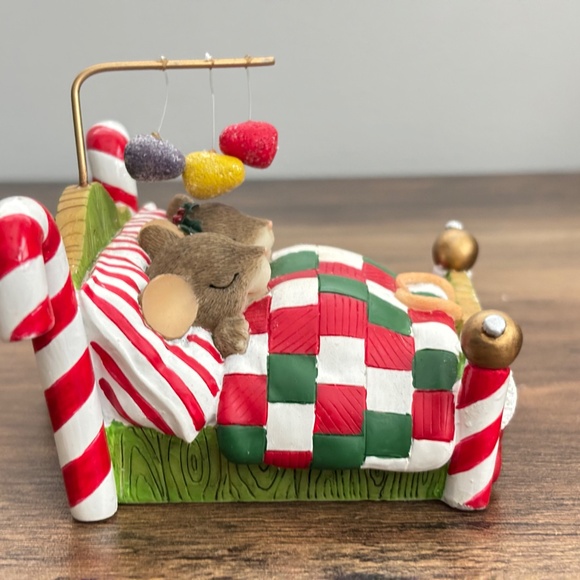 CHARMING TAILS Fitz & Floyd VISIONS OF SUGARPLUMS Mice Christmas Figurine 87/125 - Picture 5 of 9